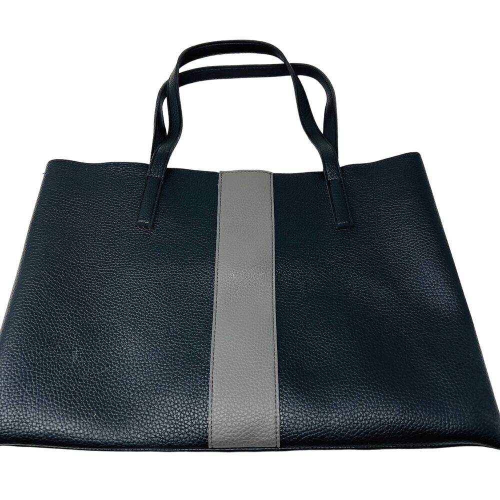 Vince Camuto Laptop Shoulder Bag Thin Black Grey Stripe